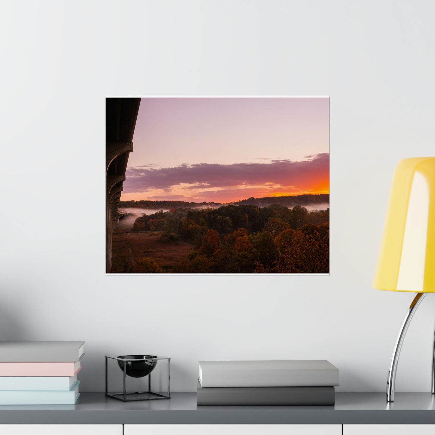 Bridge Photo - Ohio Turnpike and Cuyahoga Valley National Park Sunrise Poster Print