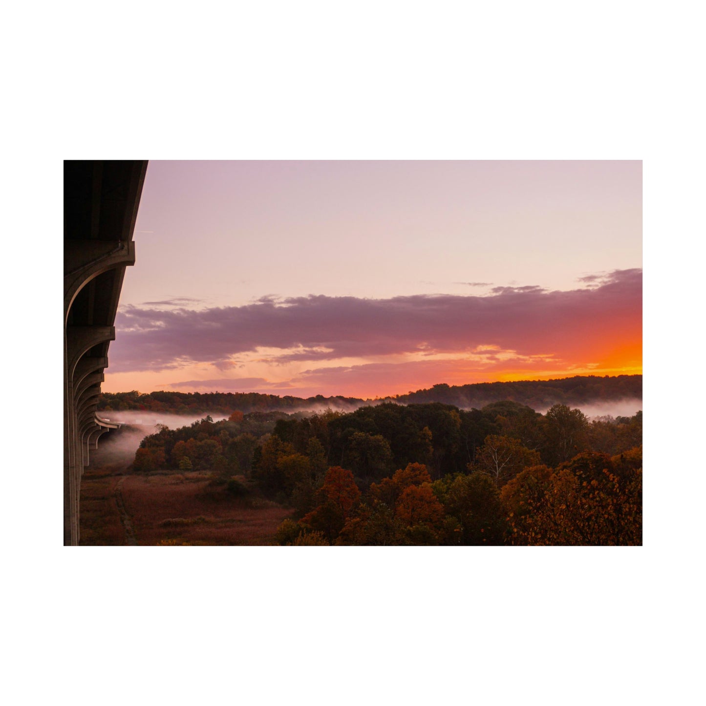 Bridge Photo - Ohio Turnpike and Cuyahoga Valley National Park Sunrise Poster Print