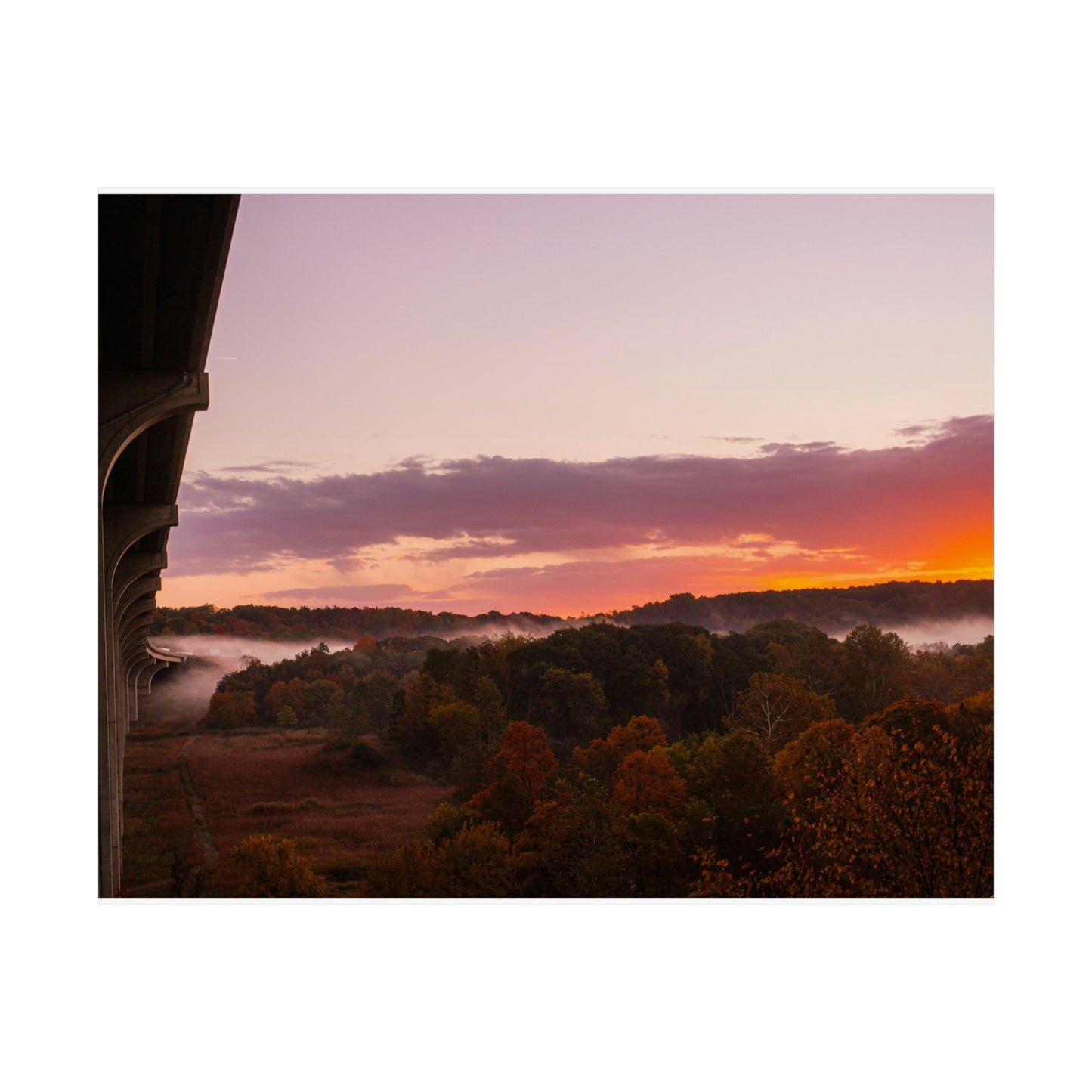 Bridge Photo - Ohio Turnpike and Cuyahoga Valley National Park Sunrise Poster Print