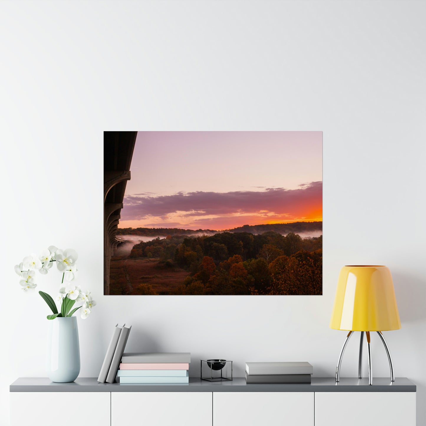 Bridge Photo - Ohio Turnpike and Cuyahoga Valley National Park Sunrise Poster Print