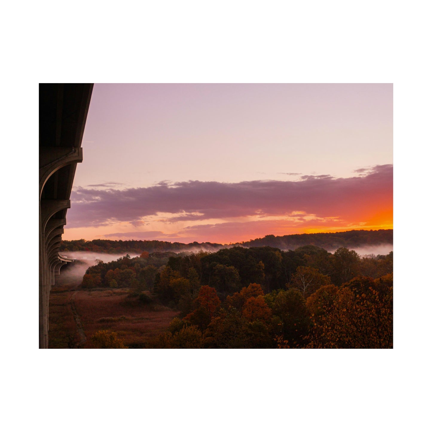 Bridge Photo - Ohio Turnpike and Cuyahoga Valley National Park Sunrise Poster Print