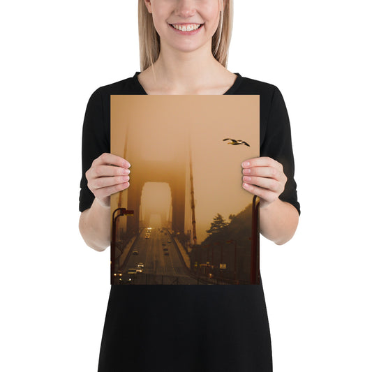 Golden Gate Bridge Fog Photo San Francisco Print (11x14)