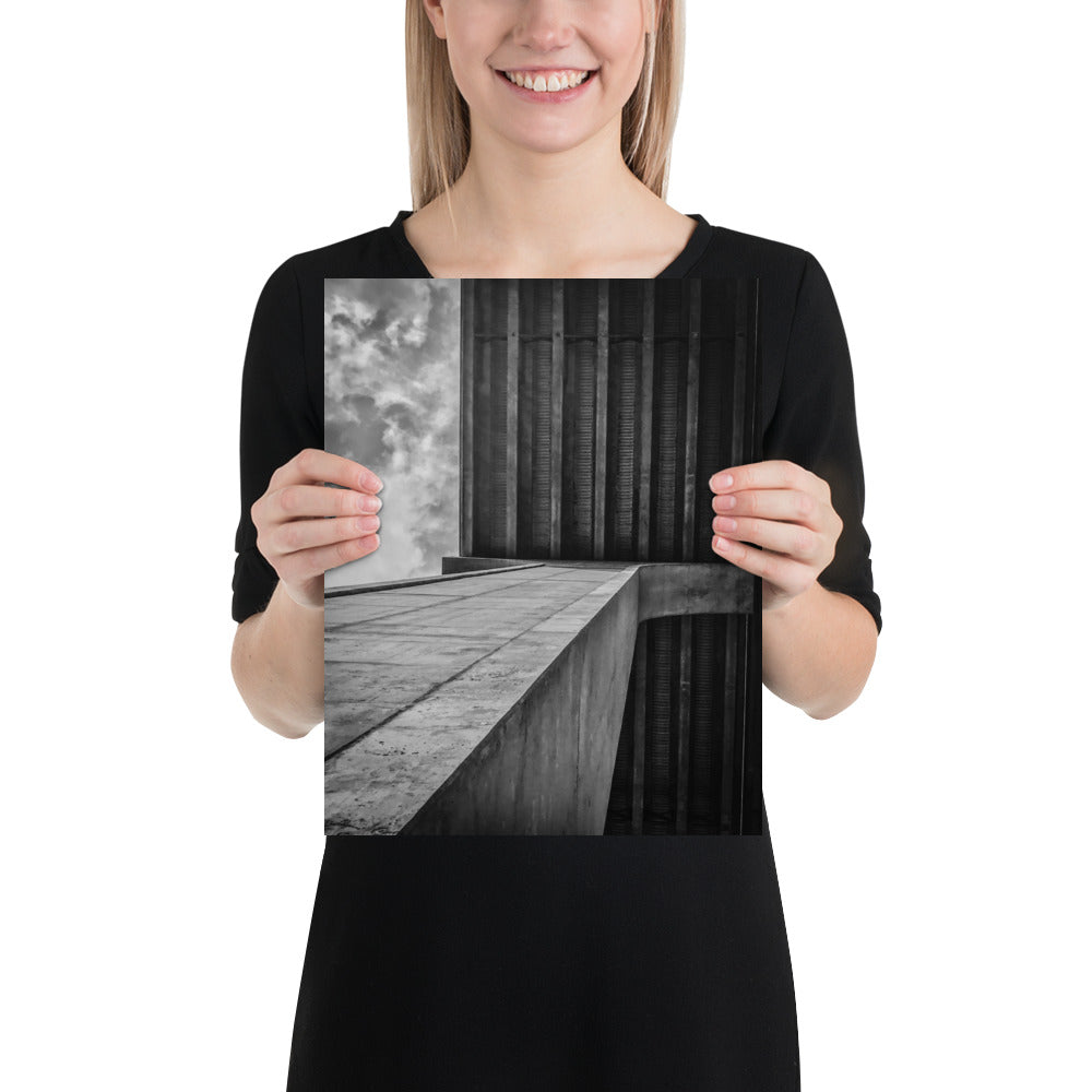 Highway Bridge Photo Print Poster Black and White