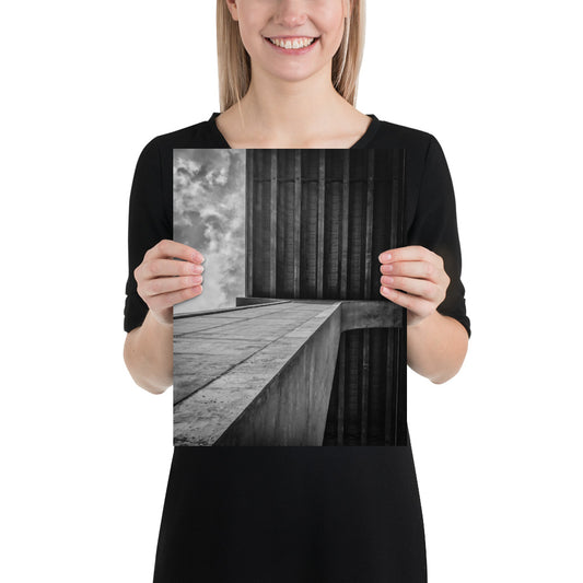 Highway Bridge Photo Print Poster Black and White