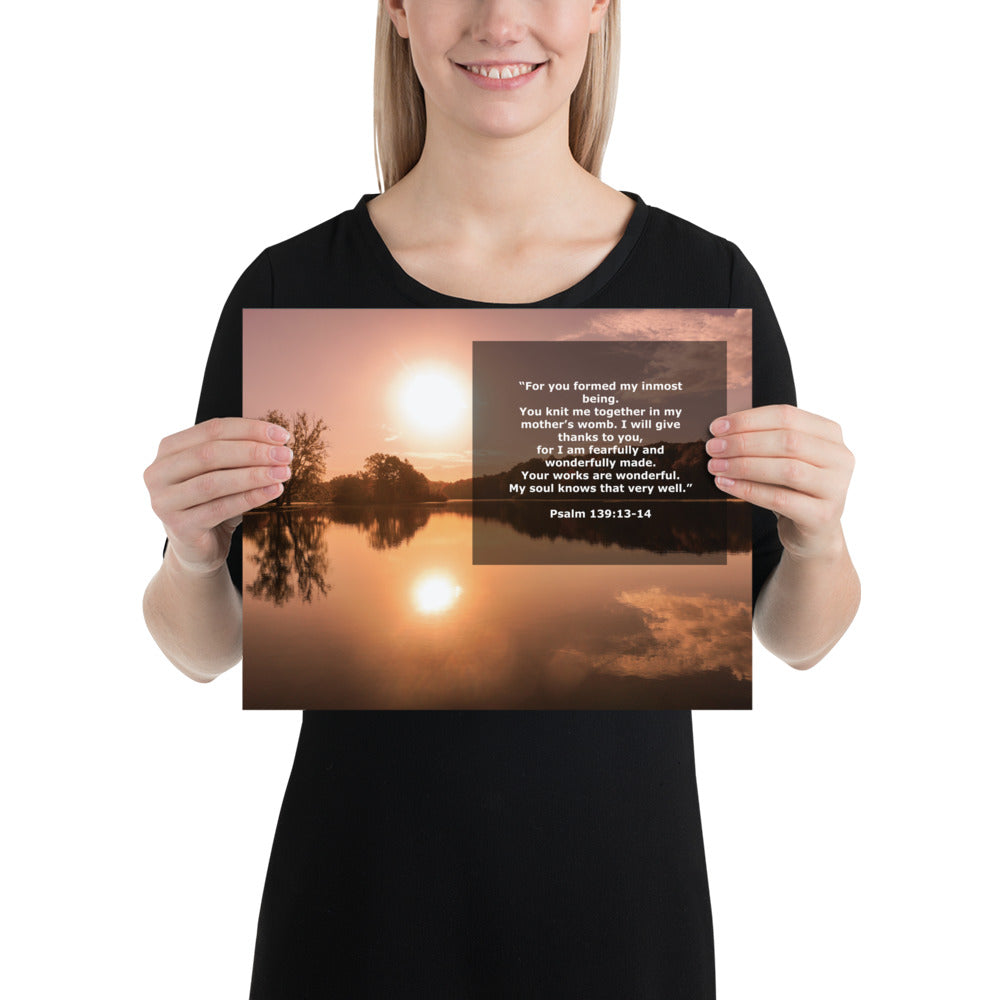 Wonderfully Made Photo Print Bible Psalm 139 Verse Wall Art Scripture Image