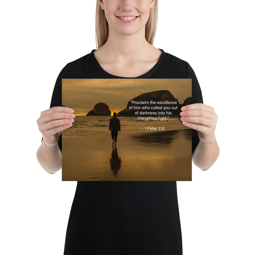 Photo Print Bible Verse 1 Peter 2:9 Light Darkness Wall Art Scripture Image