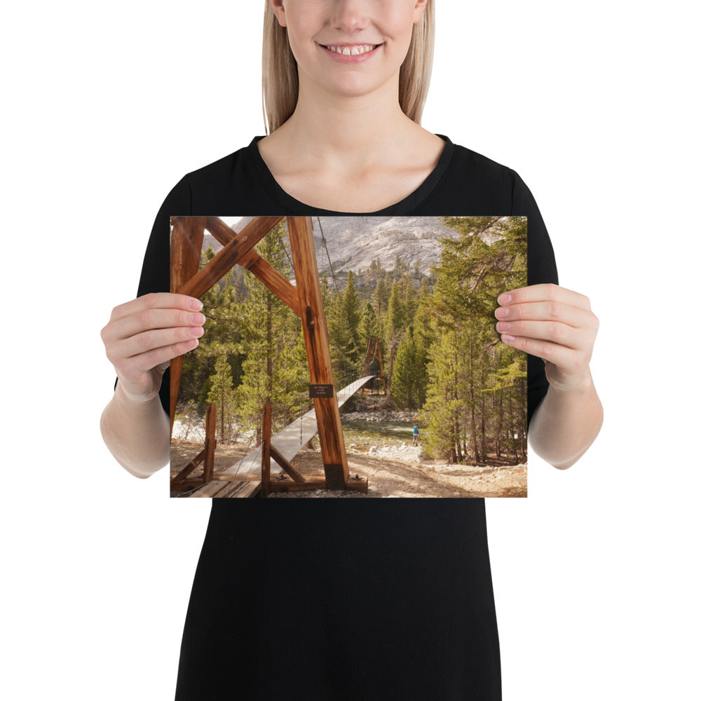 John Muir Trail Woods Creek Suspension Bridge Photo Print Sequoia-Kings Canyon National Parks