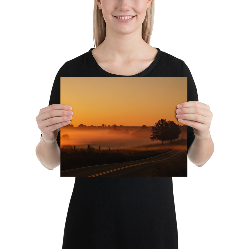 Amish Country Road Photo at Sunrise by Ohio Field Image