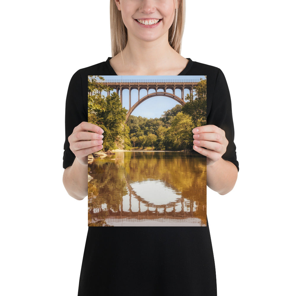 Bridge Reflection Photo of Cuyahoga River in Ohio