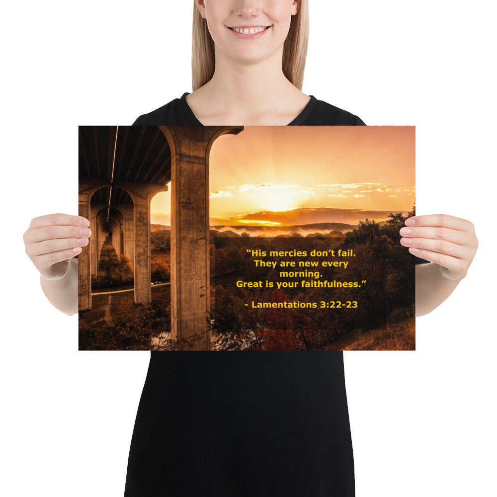 Mercies New Every Morning God Bible Verse Photo Print Wall Art Scripture Image