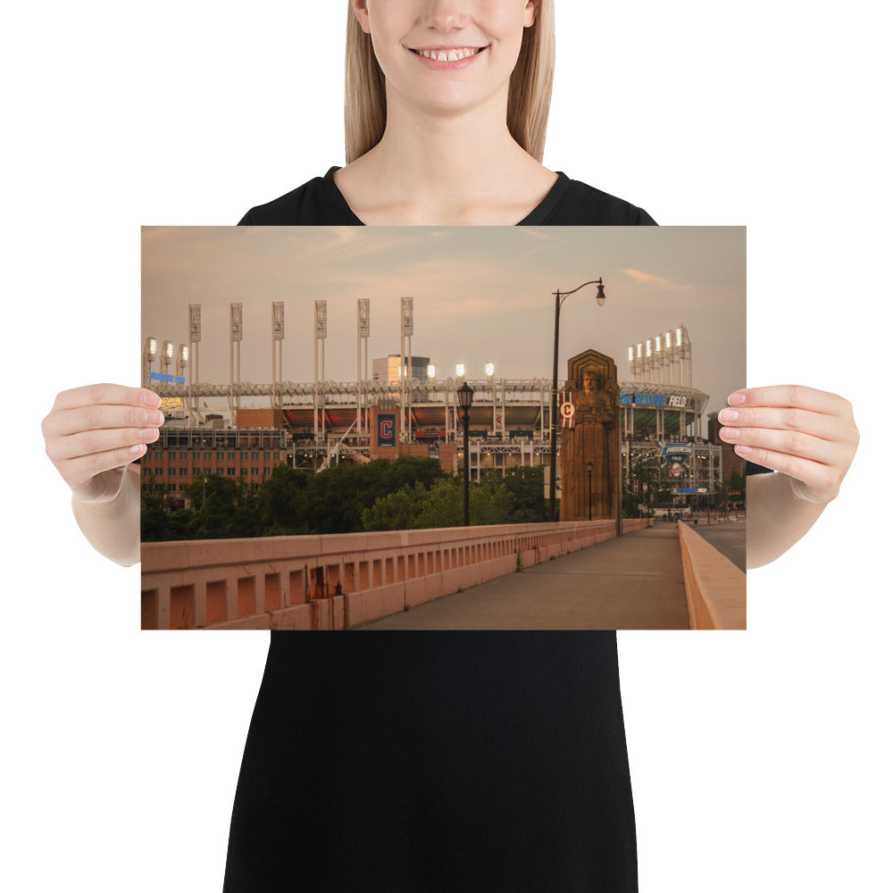 Cleveland Guardians Baseball Statue Team Photo Image