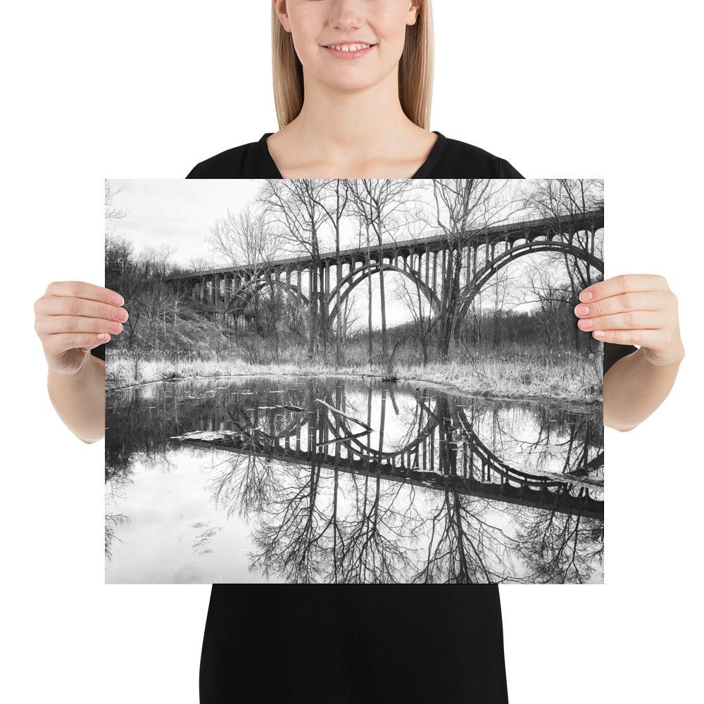 Bridge Water Reflection Photo Ohio Near Cleveland