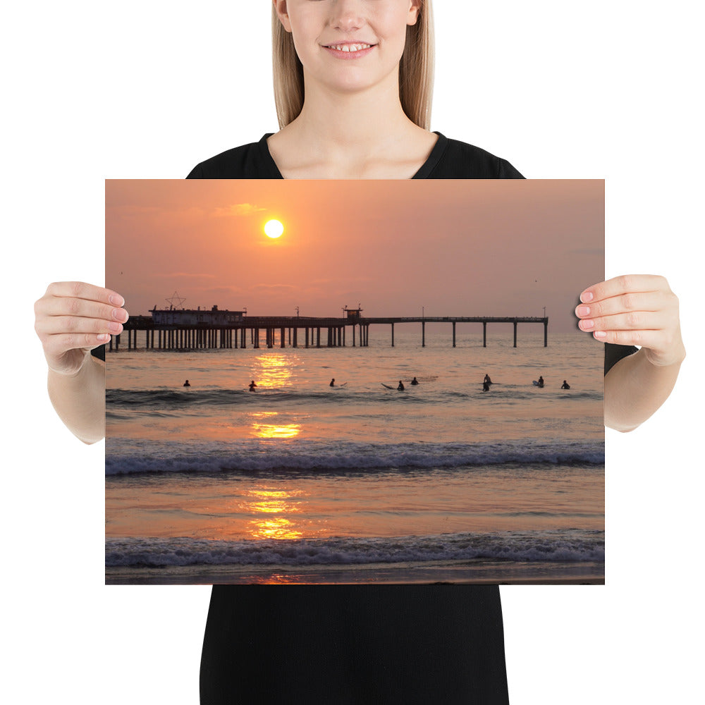 San Diego California Ocean Beach Sunset Photo Print - Pacific Coast