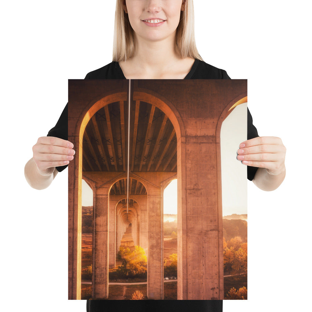 Sunrise Bridge Photo Print Poster (Highway)