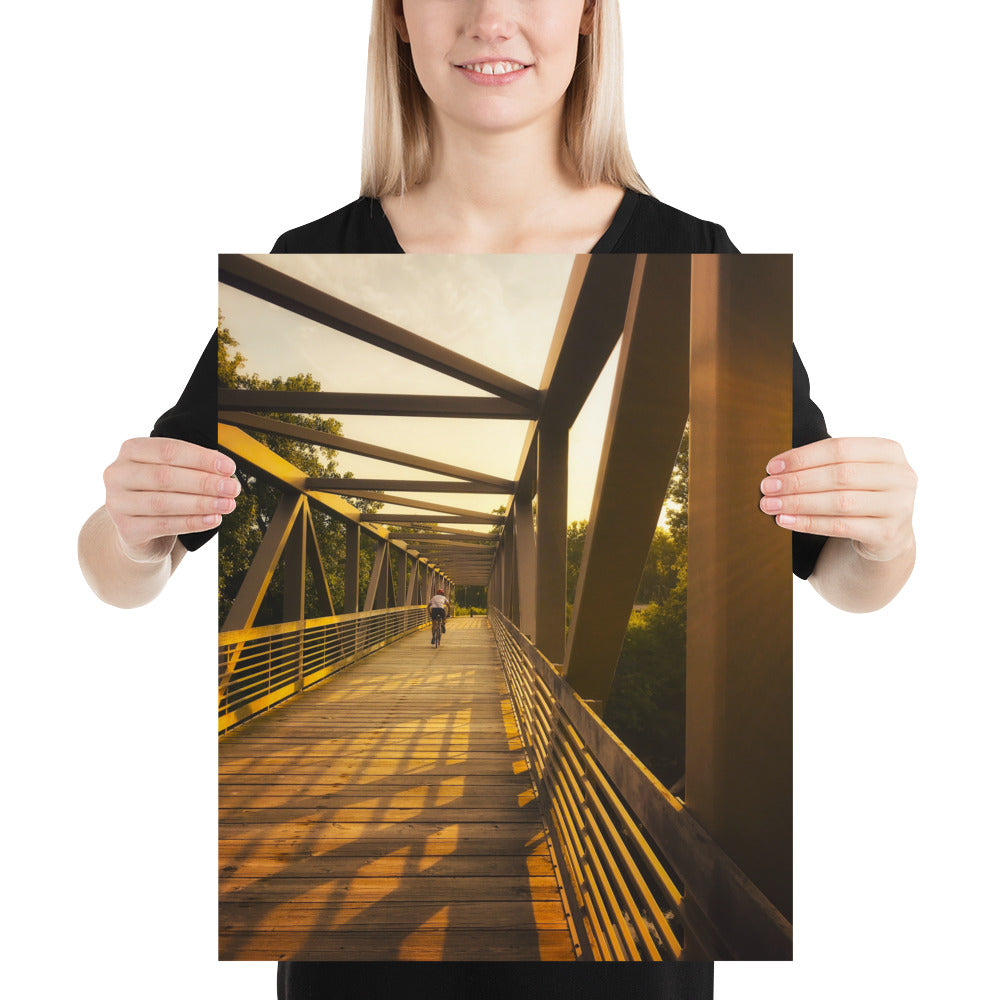 Pedestrian Bridge Photo Print at Sunset in Independence Ohio