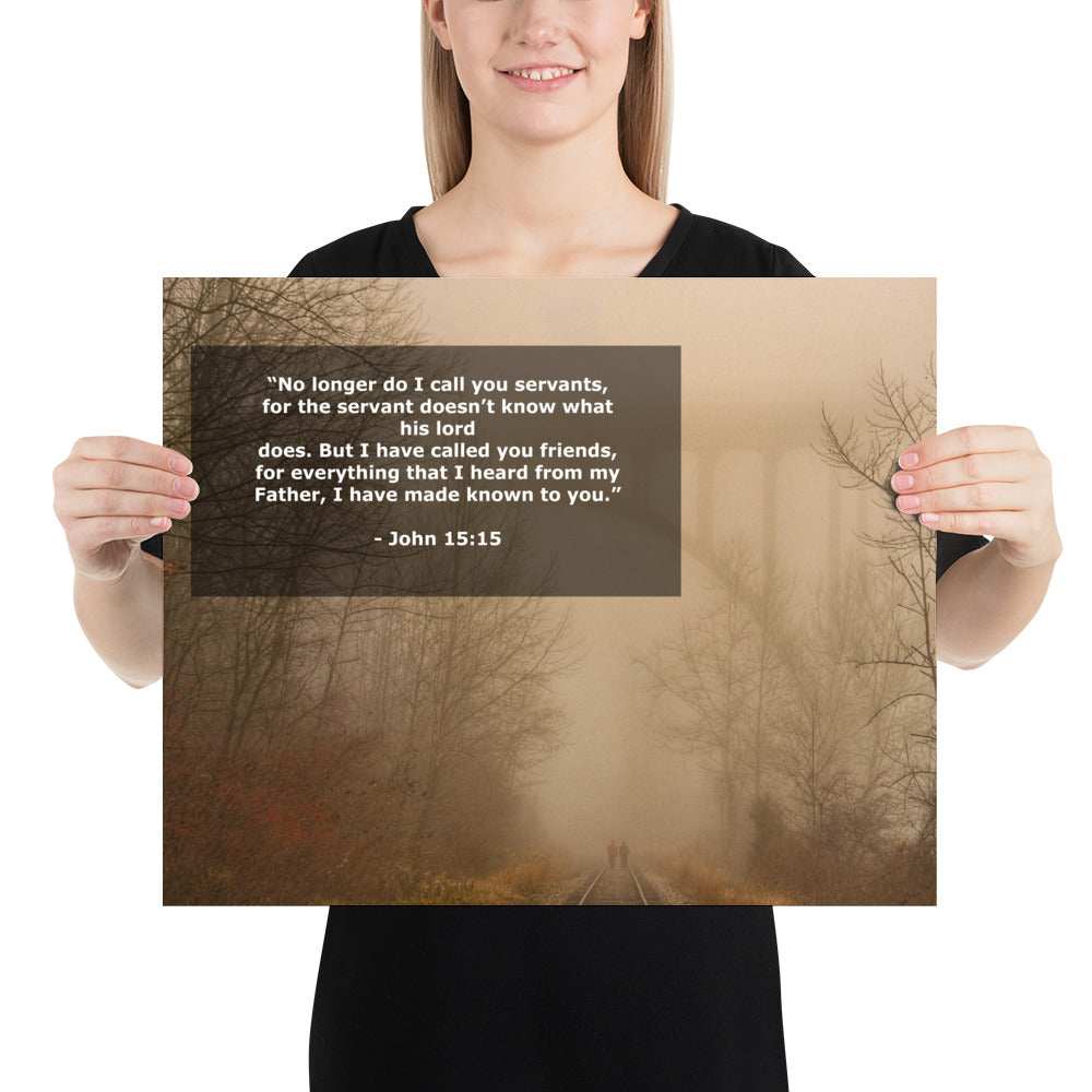 Jesus John 15:15 Friend Photo Print Bible Verse Fog Scripture Wall Art Image