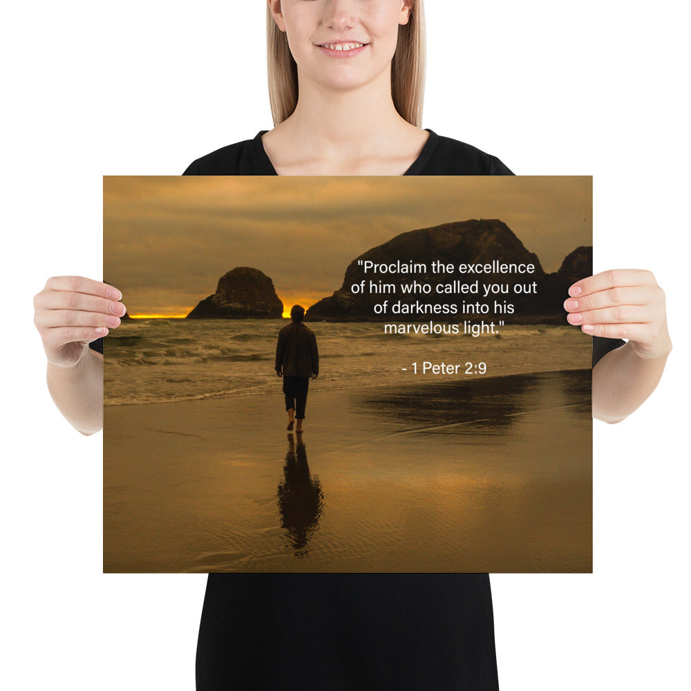 Photo Print Bible Verse 1 Peter 2:9 Light Darkness Wall Art Scripture Image