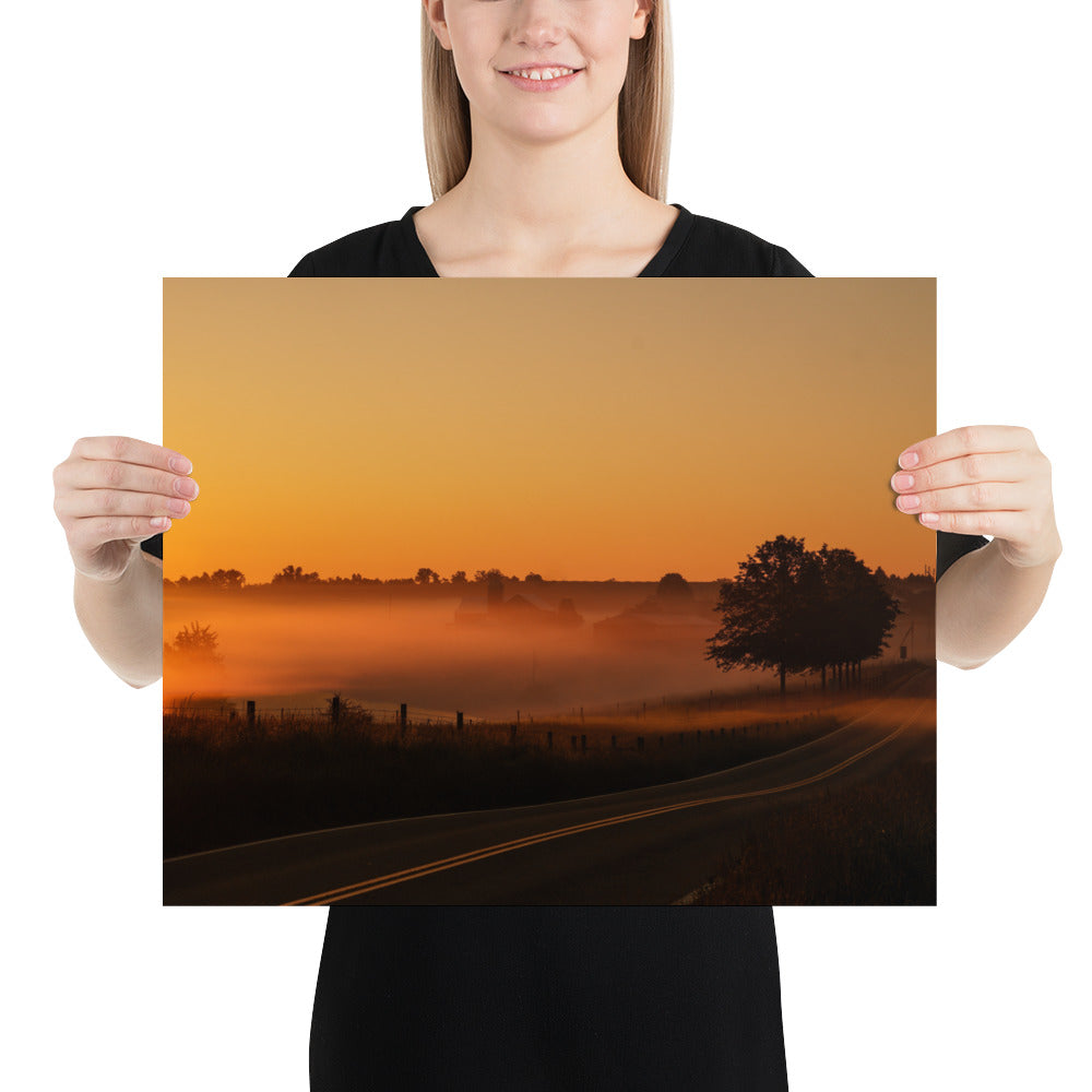 Amish Country Road Photo at Sunrise by Ohio Field Image