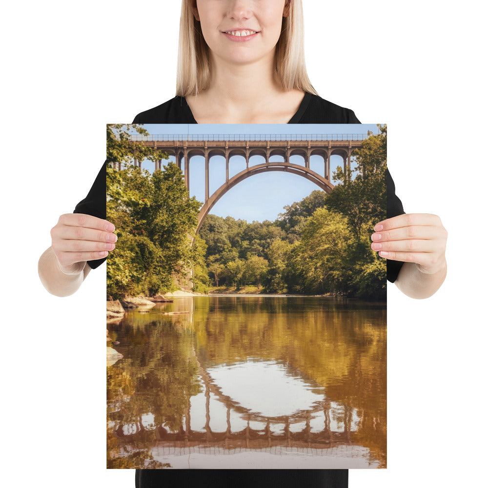 Bridge Reflection Photo of Cuyahoga River in Ohio