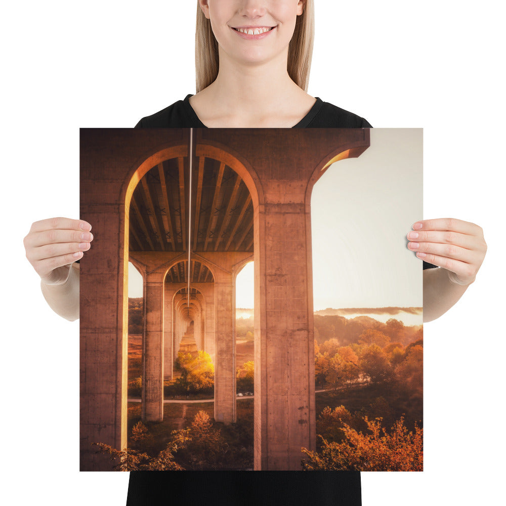 Sunrise Bridge Photo Print Poster (Highway)