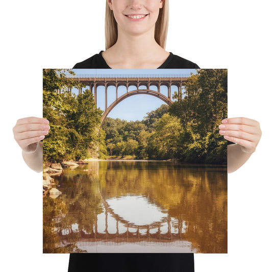 Bridge Reflection Photo of Cuyahoga River in Ohio