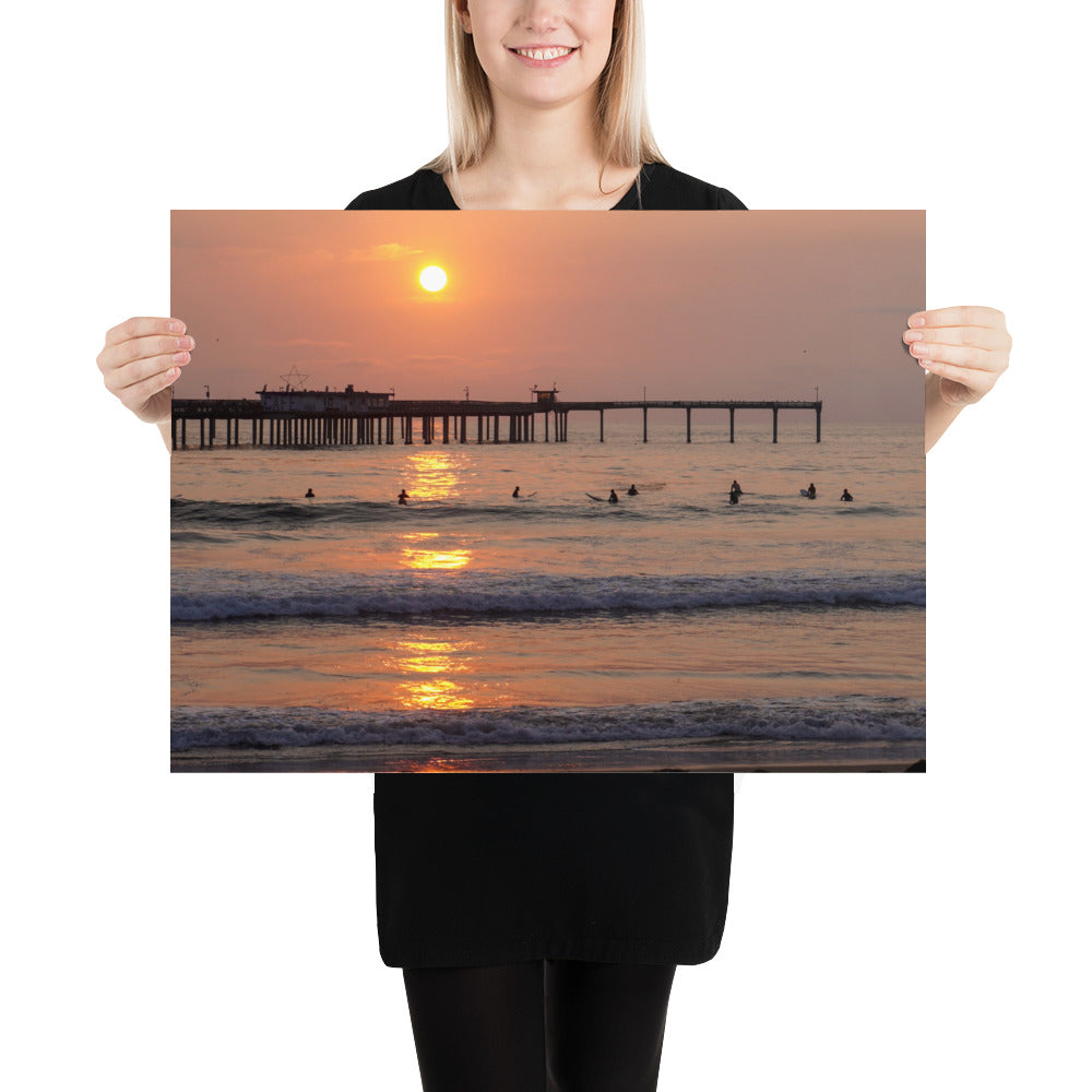 San Diego California Ocean Beach Sunset Photo Print - Pacific Coast