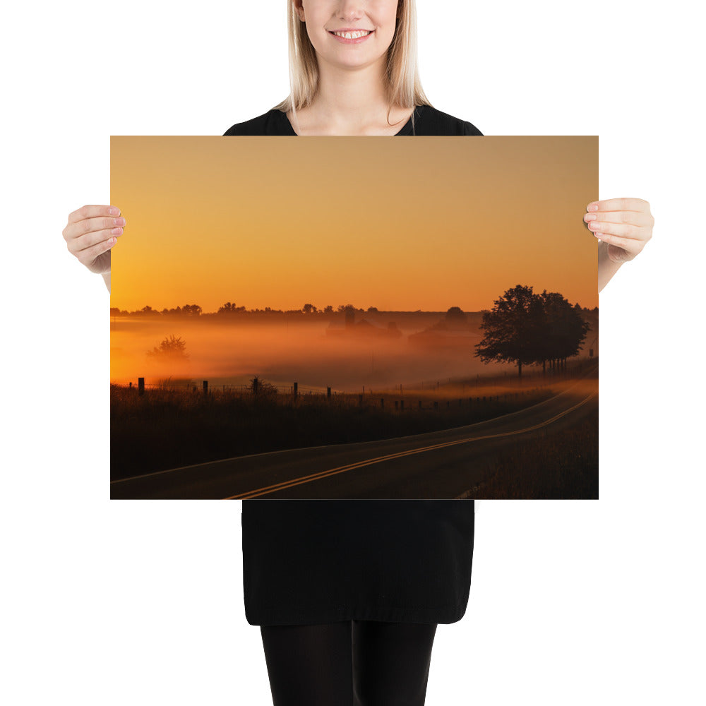 Amish Country Road Photo at Sunrise by Ohio Field Image