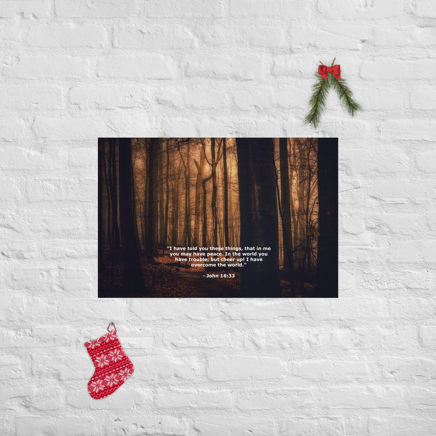 Jesus Bible Verse Photo Wall Decor Art Print John 16:33 Image