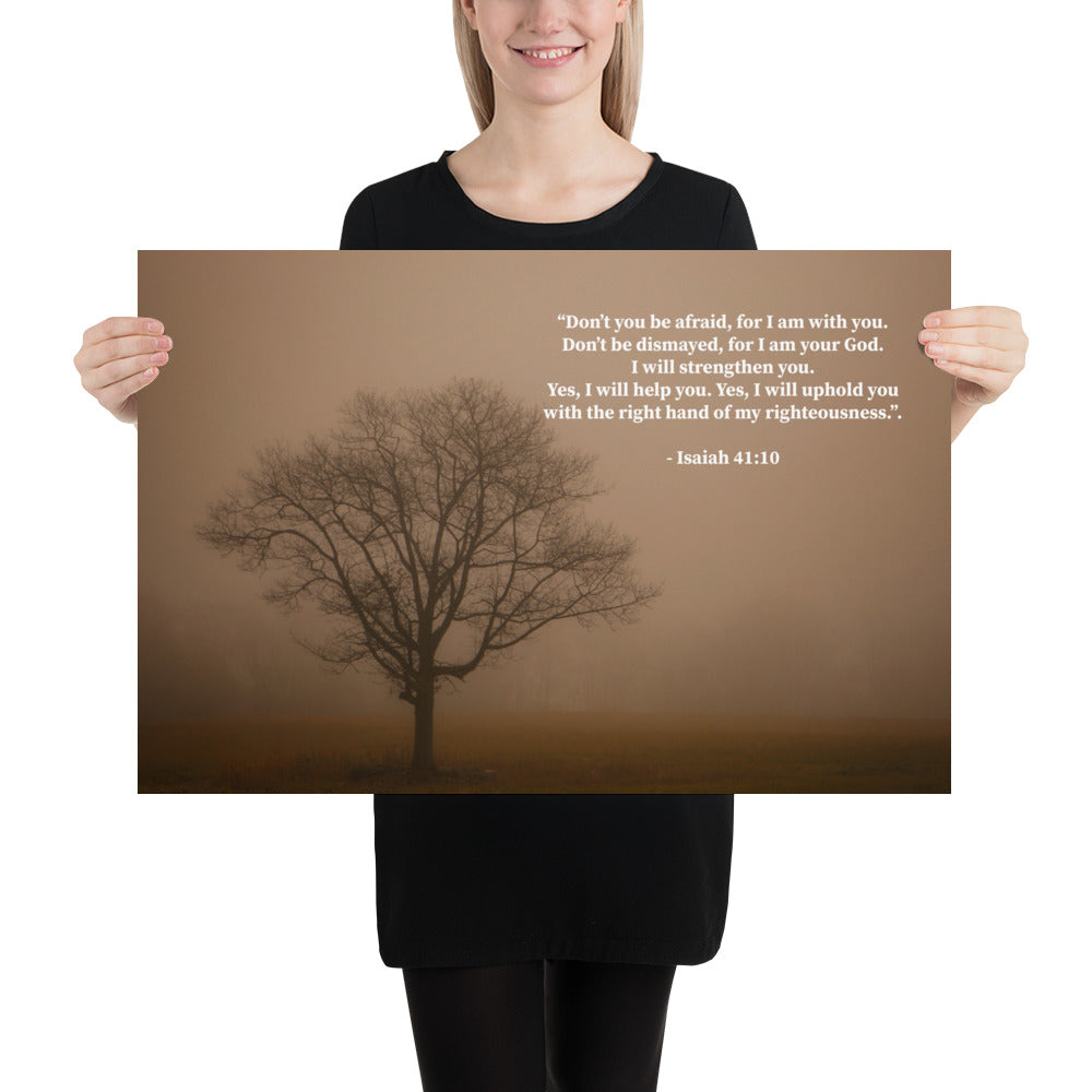 God: Don't Be Afraid Bible Verse Photo Scripture Wall Art Print Isaiah