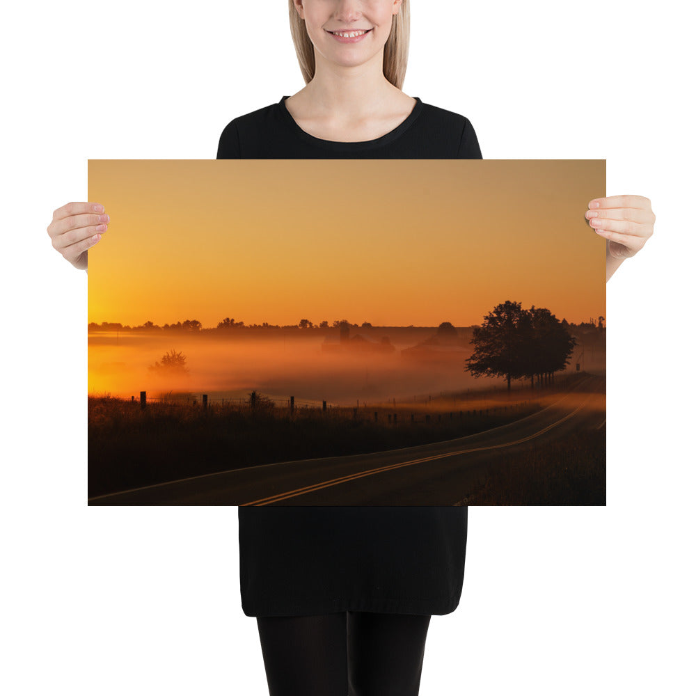 Amish Country Road Photo at Sunrise by Ohio Field Image