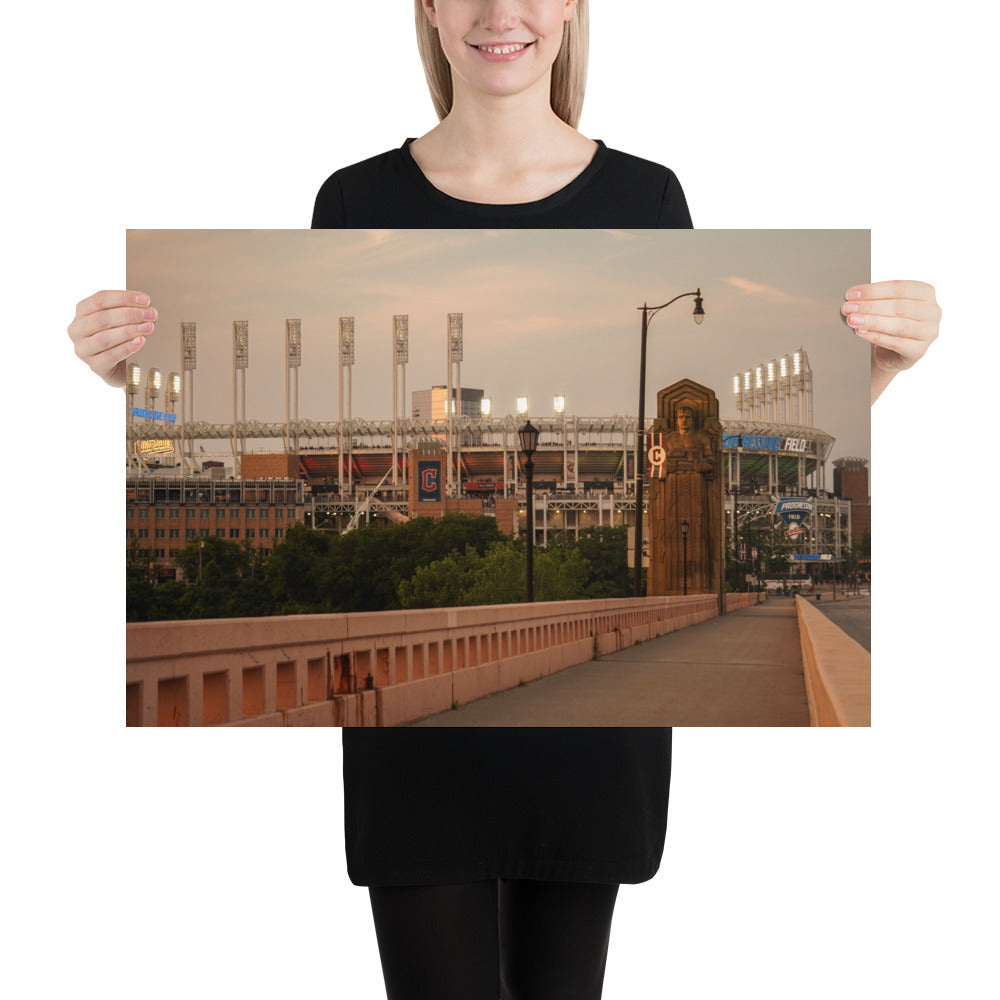 Cleveland Guardians Baseball Statue Team Photo Image
