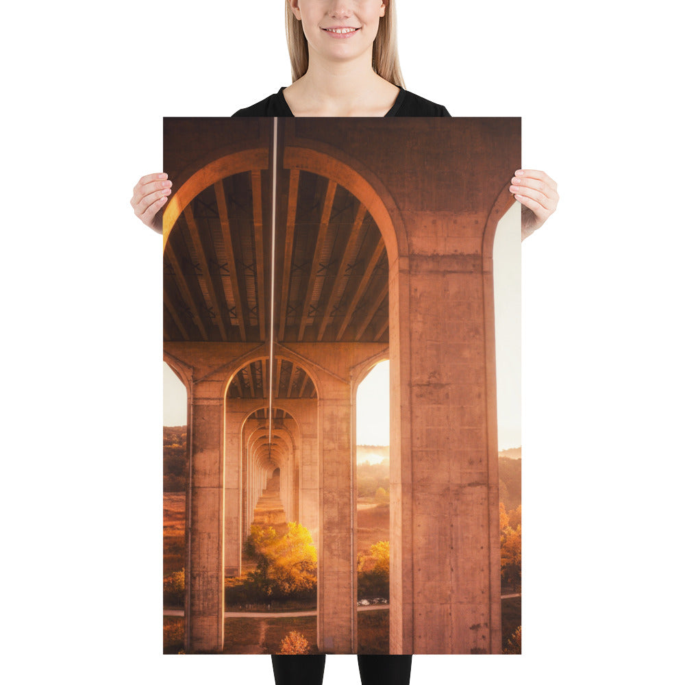 Sunrise Bridge Photo Print Poster (Highway)