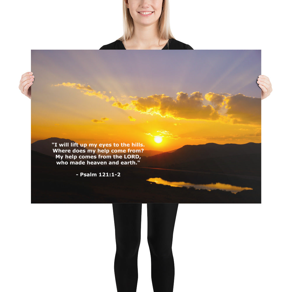 Photo Print Lord Bible Verse Psalm Hills Wall Art Mountain Scripture Image