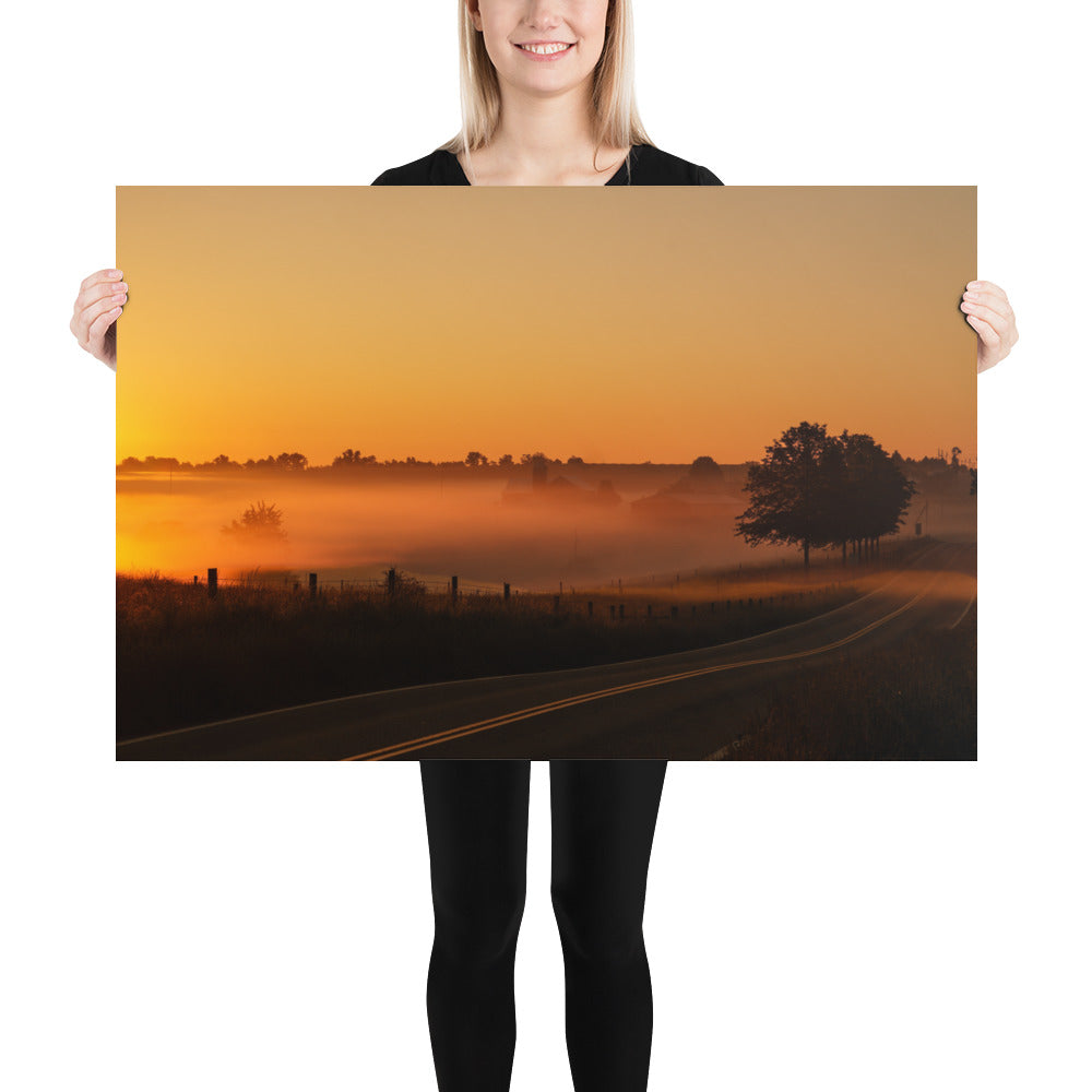 Amish Country Road Photo at Sunrise by Ohio Field Image