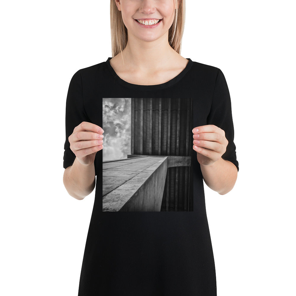 Highway Bridge Photo Print Poster Black and White