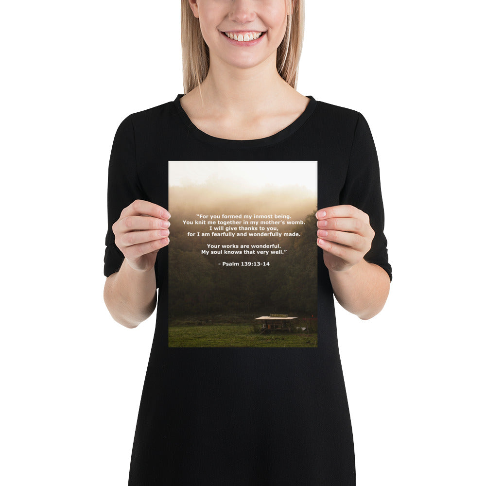 Wonderfully Made Bible Psalm 139 Verse Photo Print Wall Art Scripture Image