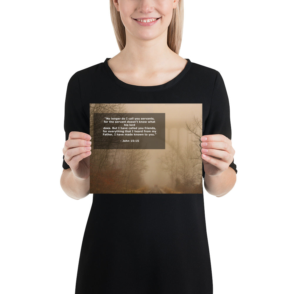 Jesus John 15:15 Friend Photo Print Bible Verse Fog Scripture Wall Art Image
