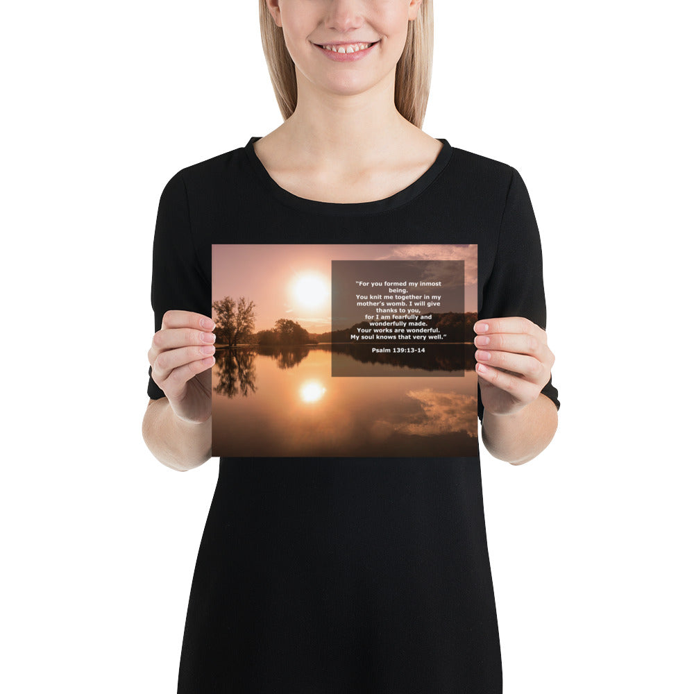 Wonderfully Made Photo Print Bible Psalm 139 Verse Wall Art Scripture Image