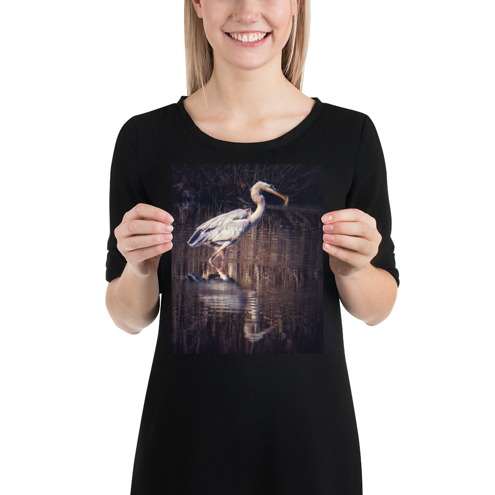 Heron Reflection Print