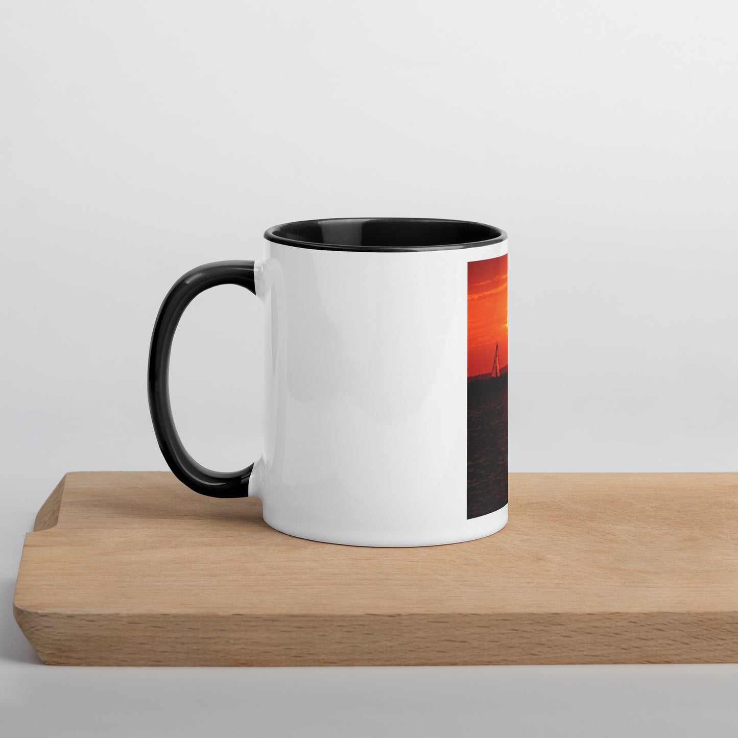 Deep Orange Lake Erie Sunset Mug (with Color Inside)