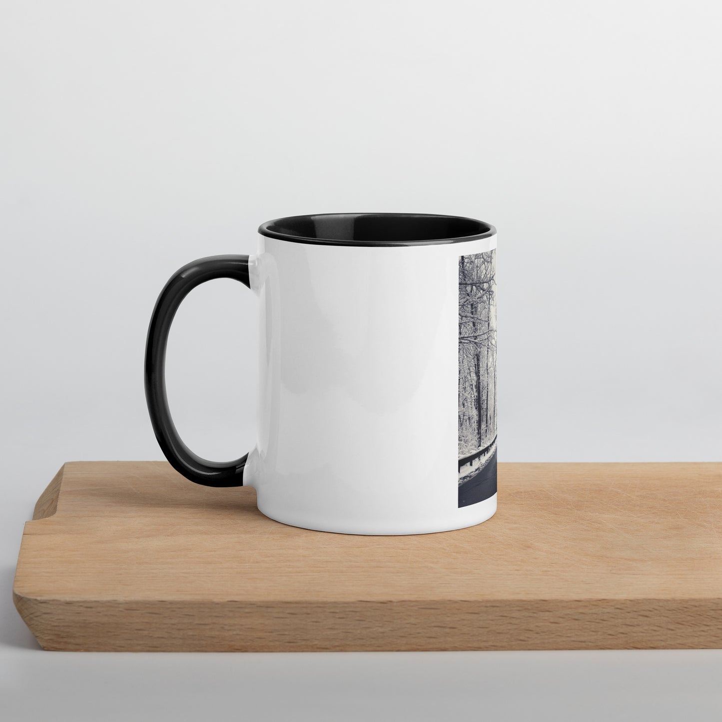 Winter Forest Road Mug (with Color Inside)