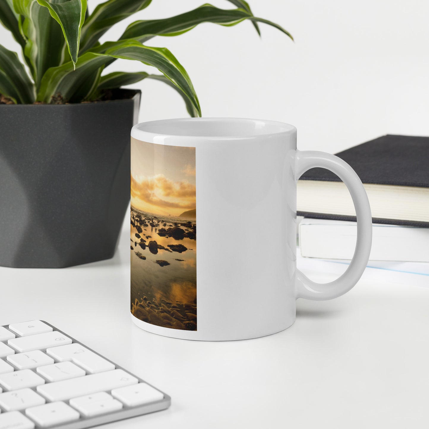 Ocean Sunset Glossy White Mug