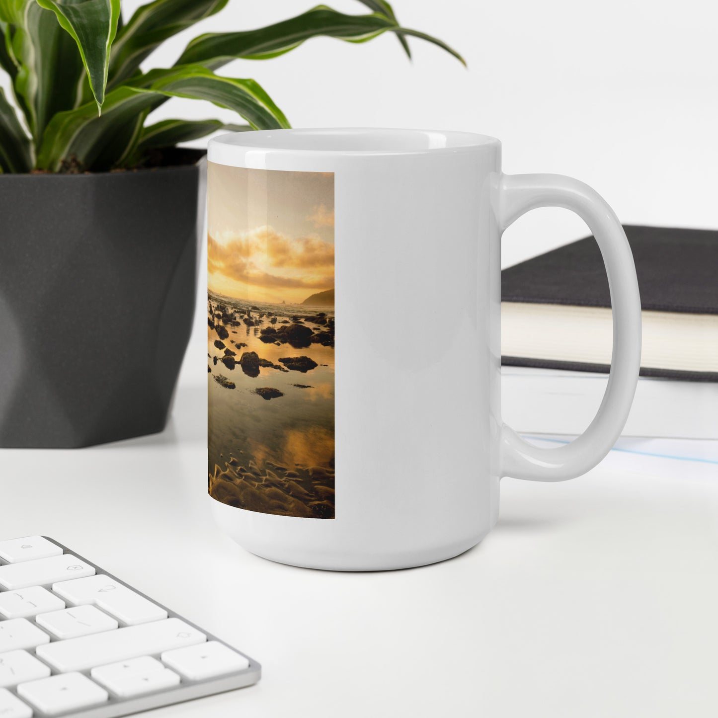 Ocean Sunset Glossy White Mug