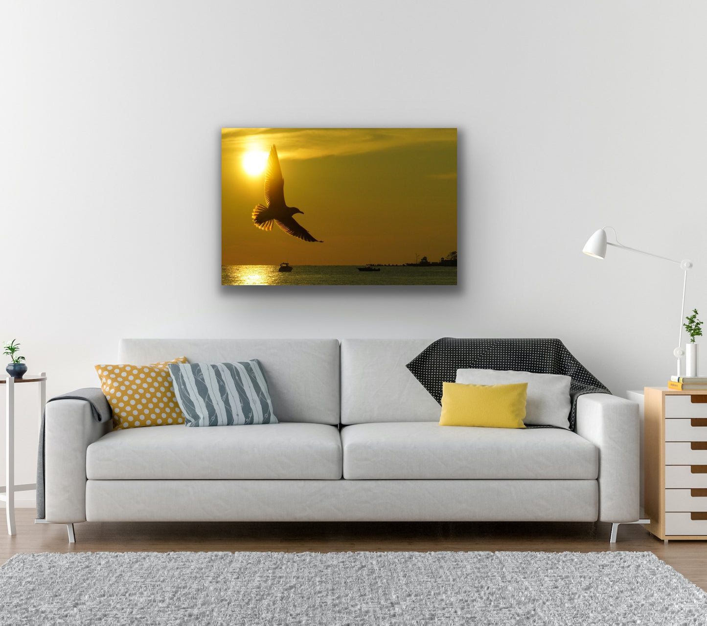 Sunset Seagull Photo Print