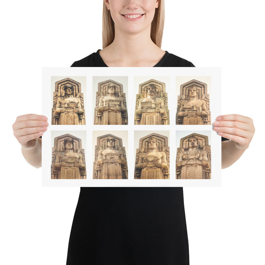 8-Pack 12x18 Cleveland Guardians of Traffic Statues Photo