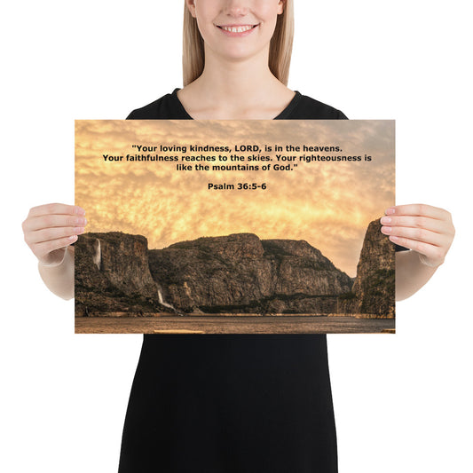 God Mountain Photo Print Bible Verse Psalm Wall Art Scripture Image