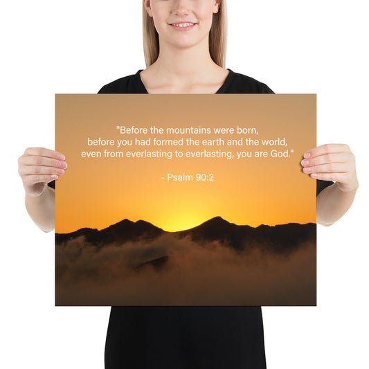 Mountain Photo Print God Bible Verse Psalm Wall Art Scripture Image