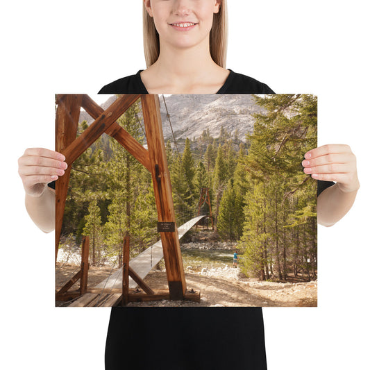 John Muir Trail Woods Creek Suspension Bridge Photo Print Sequoia-Kings Canyon National Parks