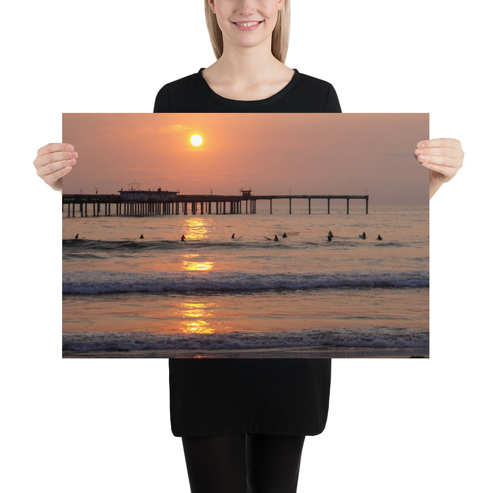 San Diego California Ocean Beach Sunset Photo Print - Pacific Coast