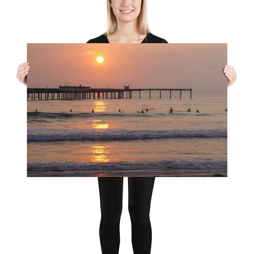 San Diego California Ocean Beach Sunset Photo Print - Pacific Coast